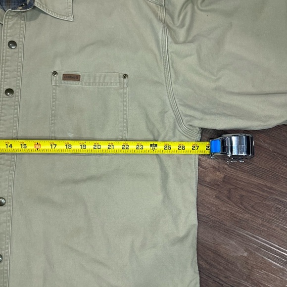 Carhartt Shirt Jacket Men’s XL Canvas Flannel Lined Snap Button S96 GKH - Picture 7 of 14